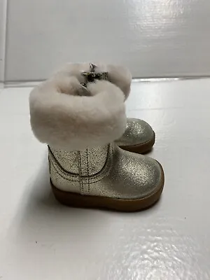  UGG BOOTS INFANT TODDLER JORIE II METALLIC GOLD 1097035 I SUEDE UPPER Sz 0/1  • $25