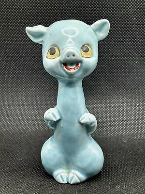 Vintage Blue Pig 3” Ceramic Figurine  • $8