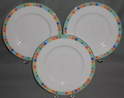 Set (3) Villeroy & Boch TWIST ALEA CARO PATTERN Dinner Plates • $135.99