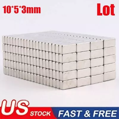 Super Block Magnet Strong Square Neodymium Rare Earth Magnets 10x5x3mm Wholesale • $9.56