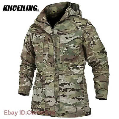 Military Tactical Jackets Men Windbreakers Army Camouflage Parka Trench Coat • $80.37