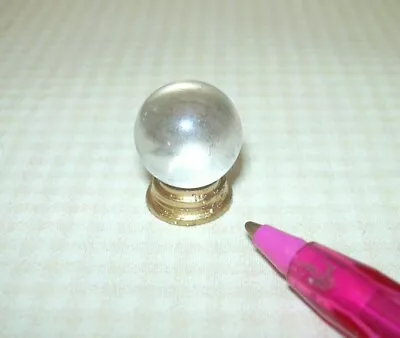 Miniature Glass Crystal Ball W/Gold Metal Stand 11/16  X 9/16  : DOLLHOUSE 1:12 • $3.89