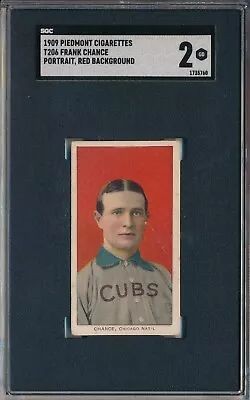 1909 T206 Piedmont - Frank Chance Red Portrait - Sgc 2 Gd (svsc) • $649.99