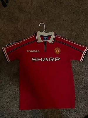 Umbro VINTAGE Manchester United 98/99 Home Men’s Jersey - Size L • $55