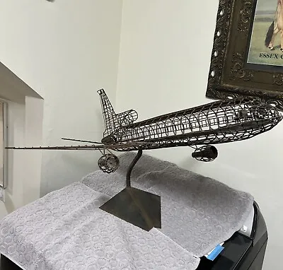 Vintage Airplane Metal Wire Sculpture • $800