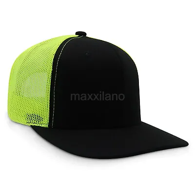 Men Snapback Hat Cotton Mesh Solid Flat Brim Style Baseball Cap Trucker Visor  • $7.75