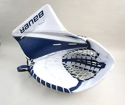 BAUER Supreme S29 Intermediate Goalie Catch Glove Mit  White / Blue Hockey • $110