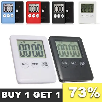 LCD Digital Magnetic Timer Count Down Clock Alarm Stopwatch For Cooking Kitchen • £3.11