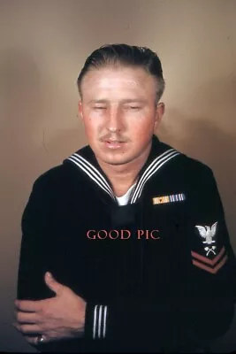 #J25- Vintage 35mm Slide Photo- Military Navy Man- Red Kodachrome - 1947 • $5.50