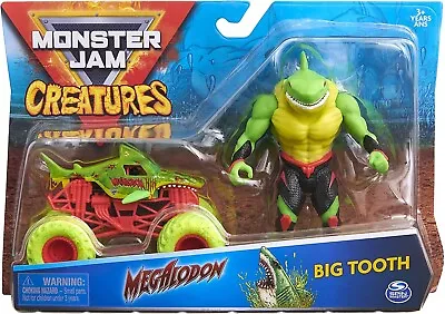 Monster Jam Creatures Megalodon 1:64 Truck With Big Tooth Figure Zombie Invasion • $39.99