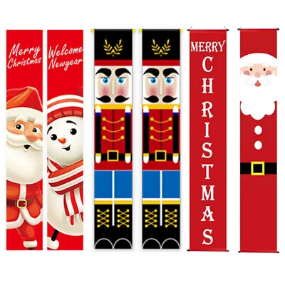 Knight Santa Snowman Banner Merry Christmas Flag Wall Hanging Xmas Party Decor • $10.99