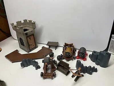 Vintage Play Mobil Large Castle With Tower Crossbow￼ ￼Catapult Cannons • $18
