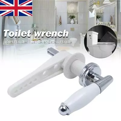 White Traditional Ceramic Bathroom Flush Cistern Lever Toilet Handle Replacement • £8.29