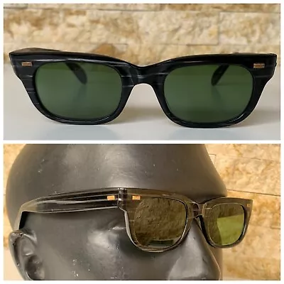 1950's Vintage Haby Sunglasses Art Deco Squared Gray Mint Super Rare Unused Men • $260