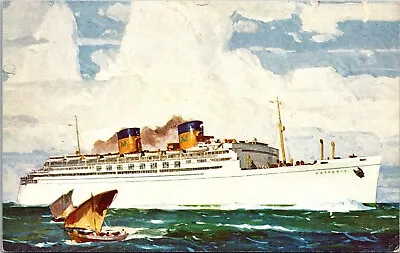 Vtg Matson Line SS Matsonia Passenger Cruise Ship Ocean Liner Postcard • $4.99