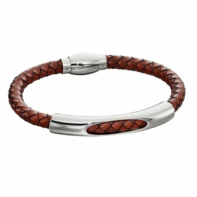 £43.95 • Buy Fred Bennett Bracelet Brown Leather Stainless Steel Magnetic Clasp Braclet B5280