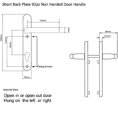 White UPVC Door Handle 92PZ Sprung Double Glazing Pair Set Patio PVC Lever 220mm • £9.95