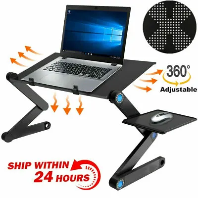 Adjustable Portable Laptop Stand Lazy Lap Sofa Bed PC Notebook Desk Table Tray • £17.49