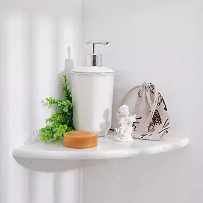 Creamy White Marble Corner Shelf Shower Shelf Polished 9  X 9  X 5/9  Round E... • $46.20
