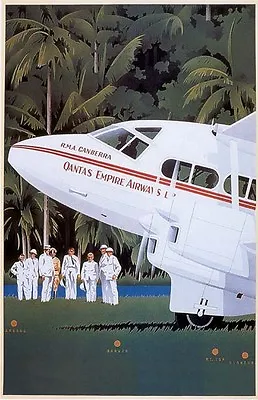 Vintage Qantas Empire Airways  Travel Poster • $12.32