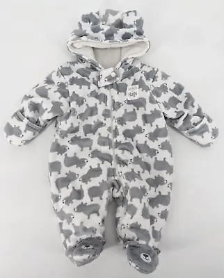 Carter's Just One You Baby Polar Bear Hooded Footed Jumper Gray Newborn • $5.99