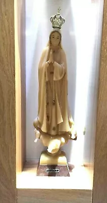 Vintage Virgin Mary Mother Pray Fatima Statue Hand Made Christian Catholic Stand • $1287.79