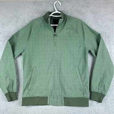 14th Union Jacket Mens Small Green Bomber Coat Windbreaker Pockets Cuffs Casual • $21.19