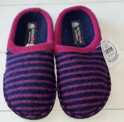 NWT - Haflinger - Soft Sole Slippers - Cathy - Pink Stripe - EU 38 US 7 • £78.15