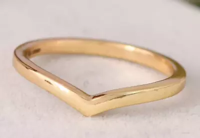 14k Solid Gold Chevron Ring  V Shape Engagement Ring For Her • $225