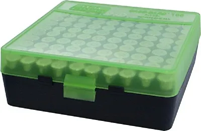 MTM Ammo Box Small Pistol 100 Round Black And Green Fits 9mm P-100-9-16T • $24