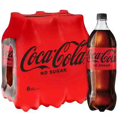 Coca-Cola No Sugar Soft Drink Multipack Bottles 6 X 1.25L • $35.99