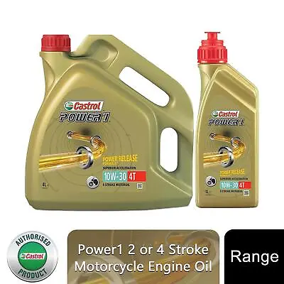 £12.79 • Buy Castrol Power 1 Motorcycle Engine Oil 2 Or 4 Stroke 1 Or 4 Litre