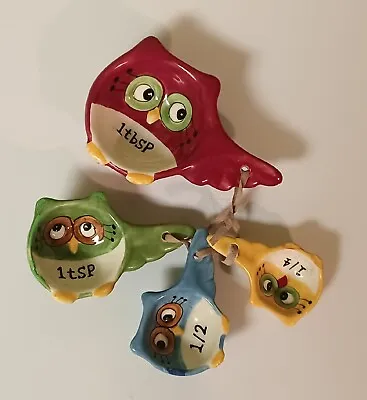 Laurie Furnell 4 Piece OWL Earthenware Measuring Spoon Set • $9.95