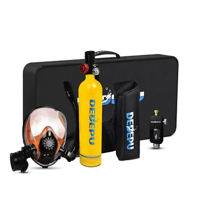 DEDEPU Scuba Diving Kit1L Air Oxygen Tank Full Face Snorkel Mask Underwater USA • $239.99