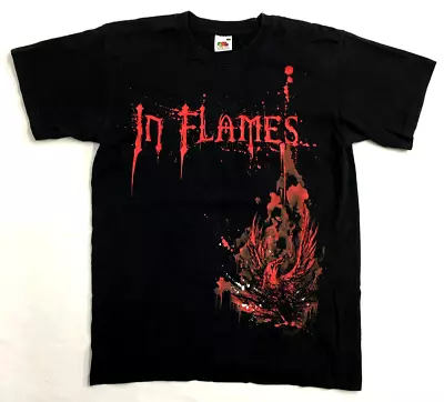 In Flames Graphic Print Logo Metal Band Graphic Print Black T-Shirt Small • £14.99