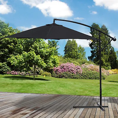 3M Overhanging Parasol Cantilever Garden Sun Shade Patio Banana Large Umbrella • £999