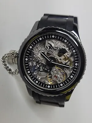 Invicta Mechanical Skeleton Russian Diver Watch 47mm Black Ceramic 1848 • $71.91