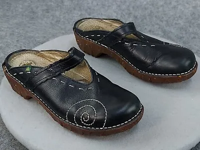 El Naturalista Yggdrasil Women’s Mary Jane Shoes Leather Clogs Black Size 8 EU38 • $36.50