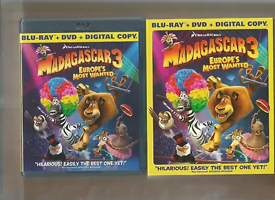 Madagascar 3: Europe's Most Wanted (Blu-ray/DVD 2012 2-Disc Set) ~ LIKE NEW • $8.49