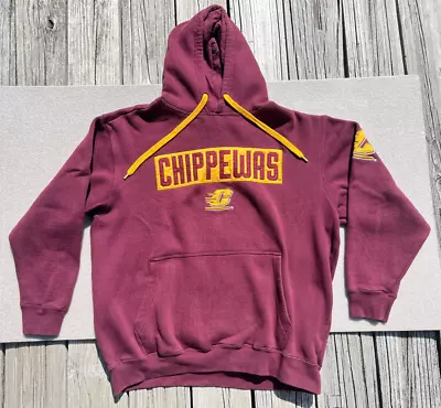 Central Michigan University Size XL Maroon Hooded Sweatshirt Hoodie Embroidered • $34.99