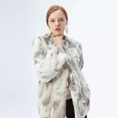 Parkas Farm Rabbit Fur Coat Wedding Jacket Women Jacket 68cm Female Winter • $99.05