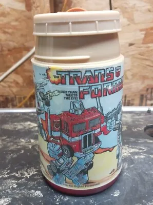 Vintage 1984 The Transformers Aladdin Hasbro Thermos For Lunch Box OPTIMUS PRIME • $15