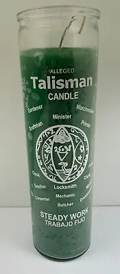 Steady Work Talisman Green Wax 7 Day Glass Jar Ritual Type Unscented Candle • $6