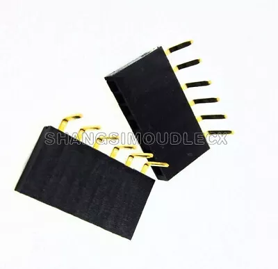 50PCS 1x6Pin Header 2.54mm Pitch Right Female Angle Single Row Socket Connector • $2.24