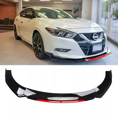 For Nissan Maxima 2000-2020 Glossy Black Car Front Bumper Lip Splitter Body Kit • $69.99