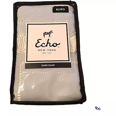 Echo New York Echo Design RAVI Euro Sham 26x26 Blue 100% Cotton Embroidered NEW • $26.95