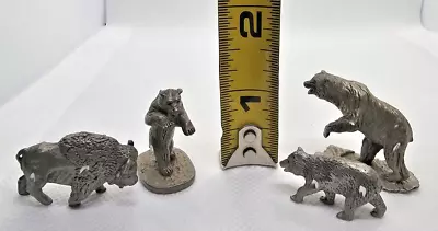 Masterworks Fine Pewter Miniatures 3 Bears 1 Buffalo • $22.97