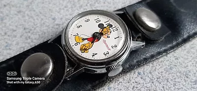 Charming Child's Vntg Disney Mickey Mouse Manual Wound Ingersoll Watch~ Working • $19.95