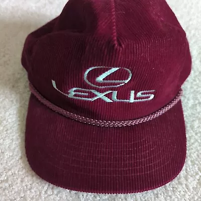 Vintage Lexus Hat Adult Maroon Corduroy Cord Rope 80s 90s Vtg Adjustable AmoPro • $52