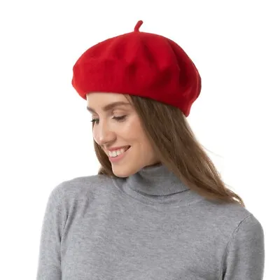 £4.99 • Buy Red Cute Beret Hat Cotton Fashion Accessory Ladies French Beret Hat